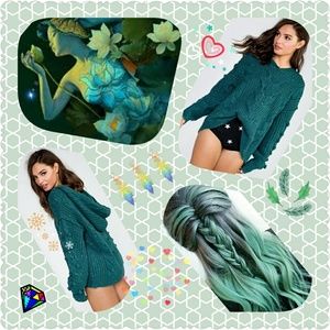 Wildfox "Pattie" V-Neck Cable Sweater Hoodie